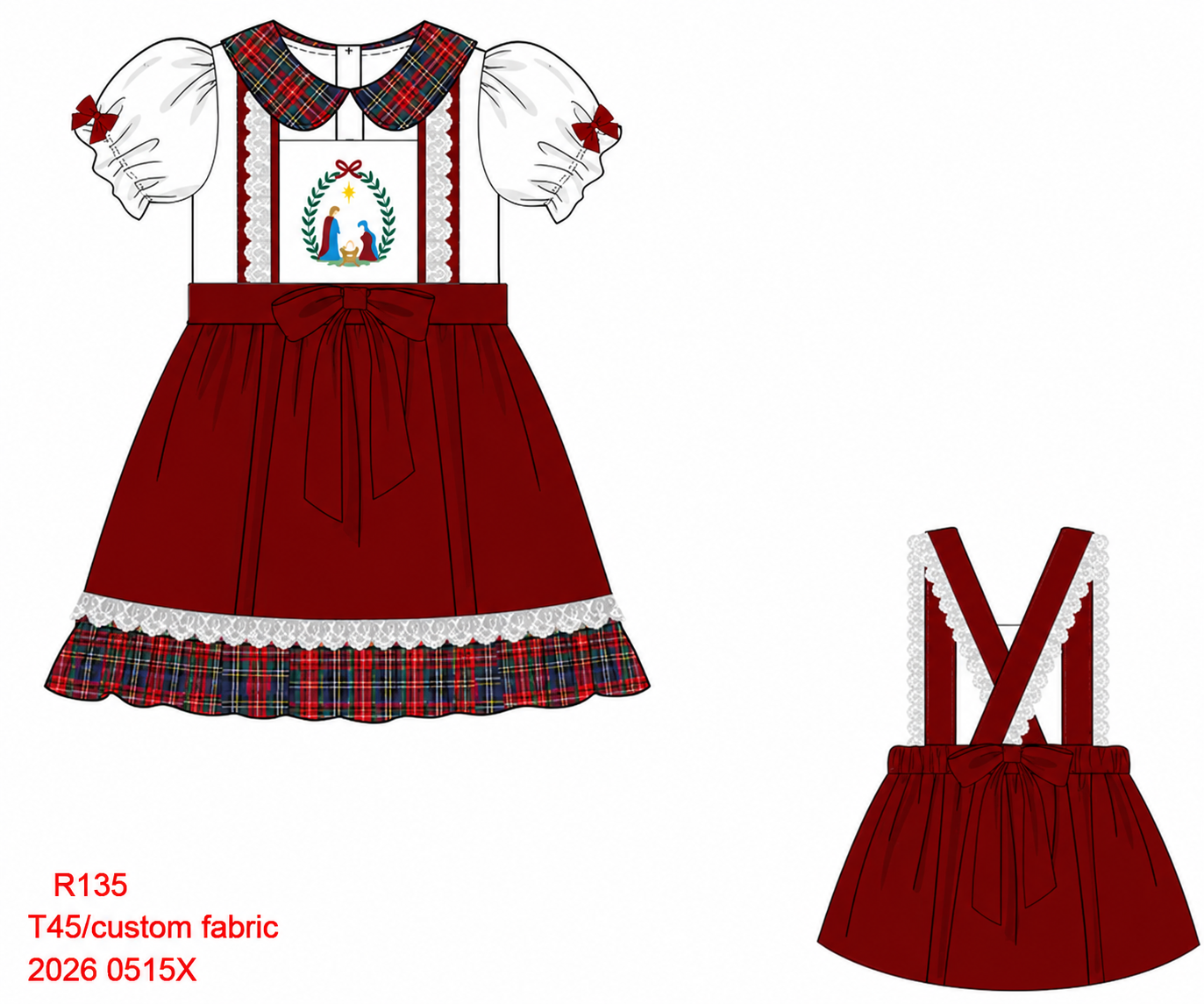 Tartan 2 in 1 Apron Dress (Nativity)