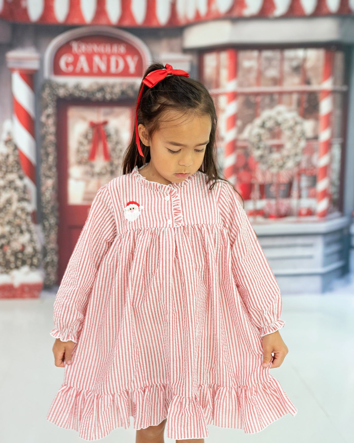 Red /White Stripes Pajama Gown