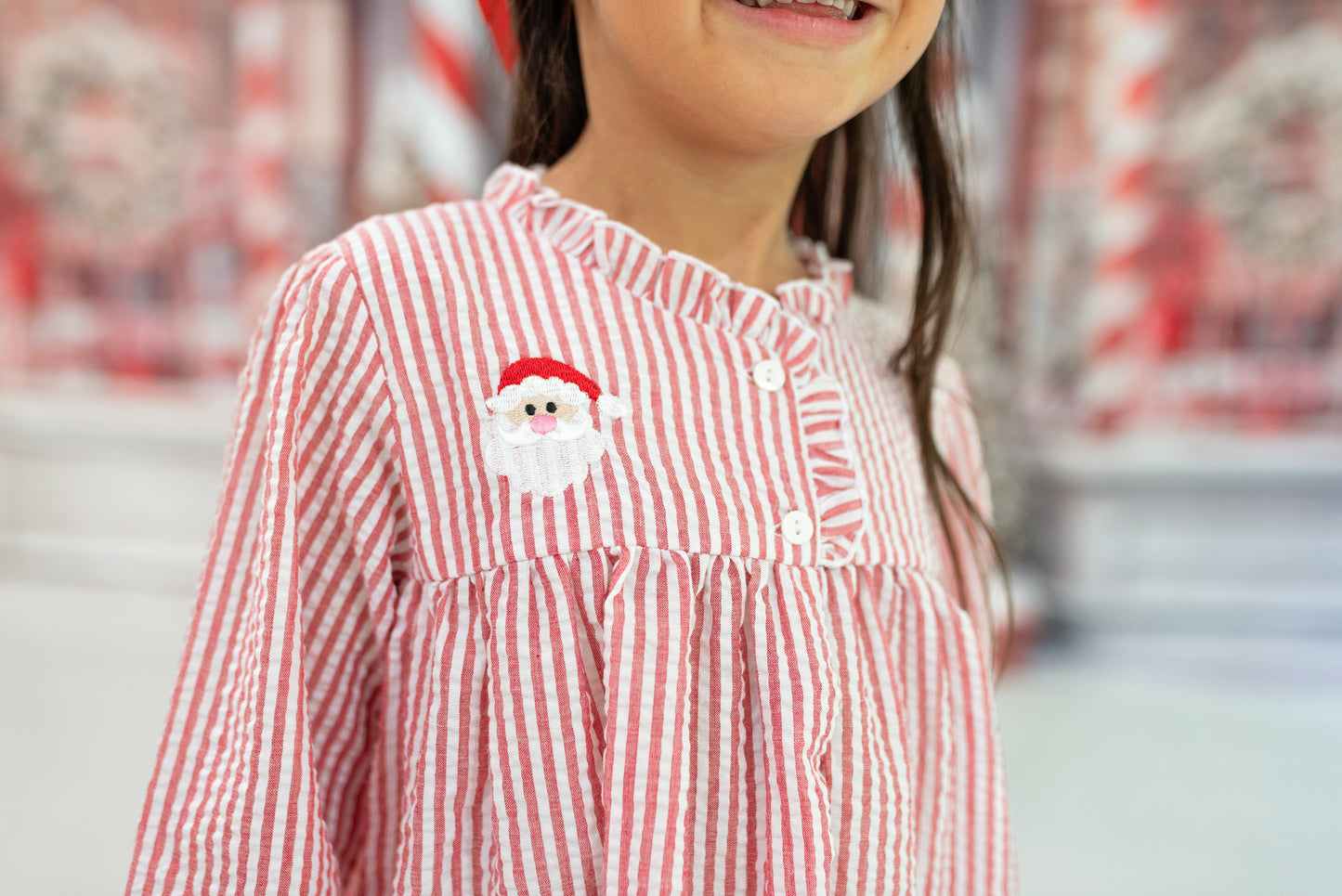 Red /White Stripes Pajama Gown