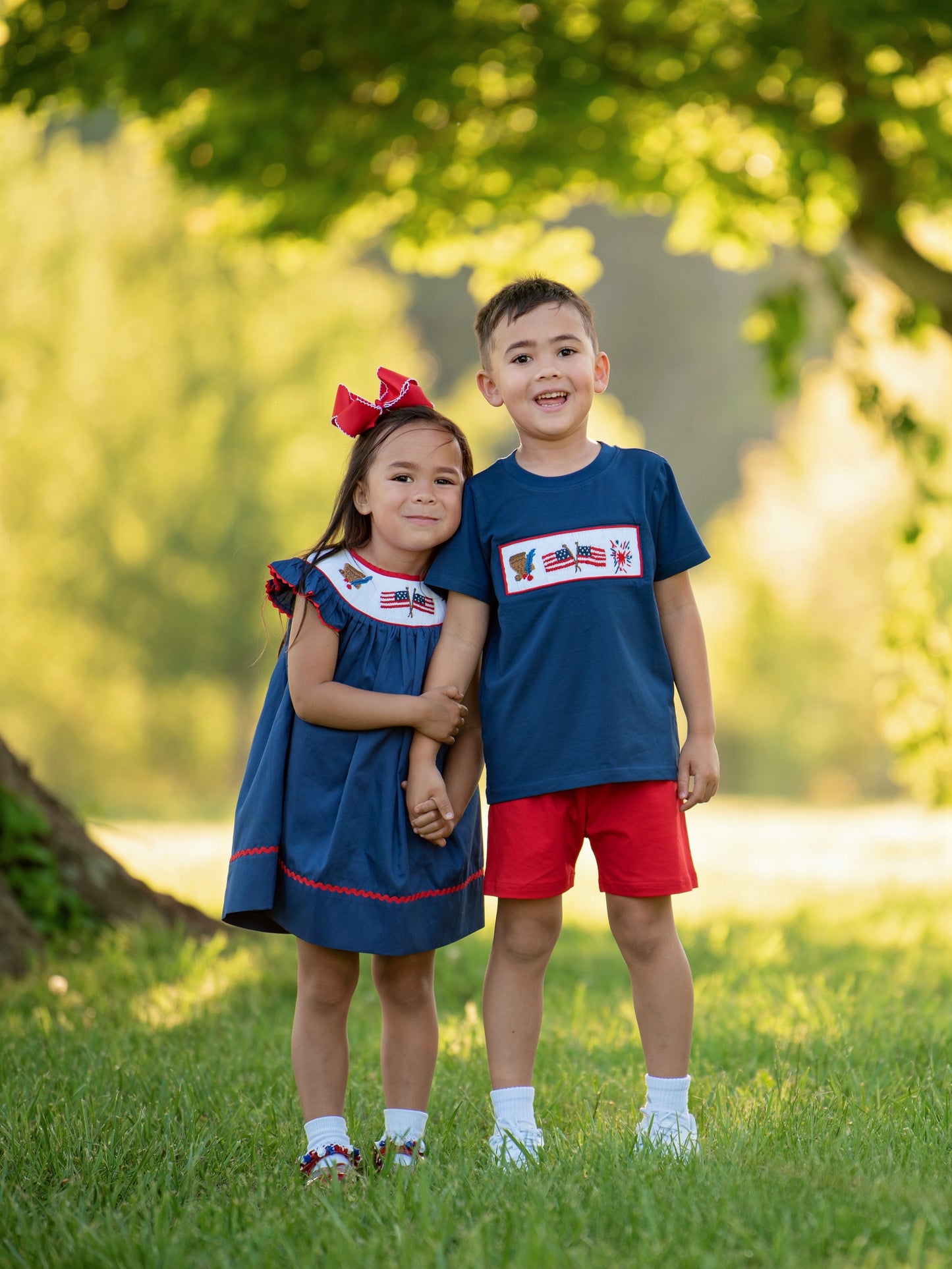 Smocked Patriotic Short Set