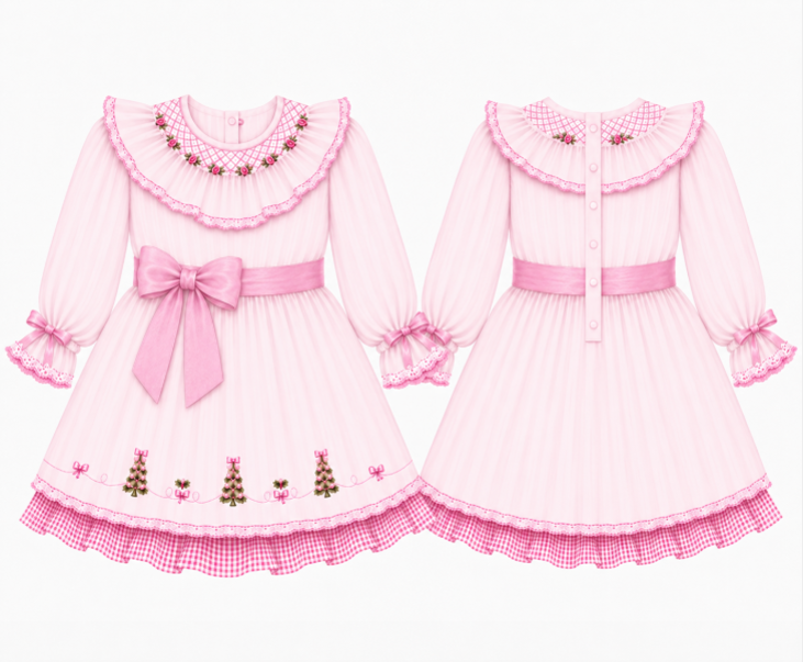 Pink Christmas Rose - Dress