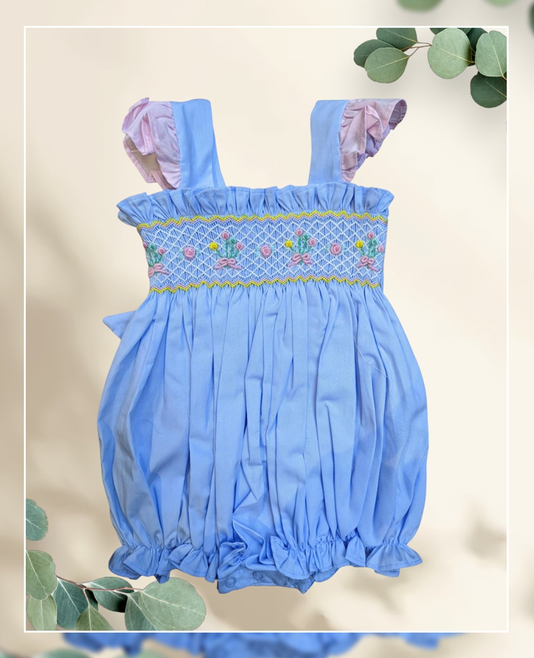 Geometric Floral Smocking - Bubble