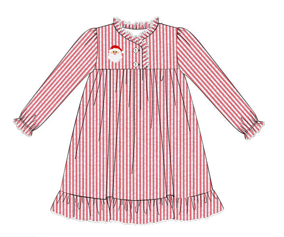Red /White Stripes Pajama Gown