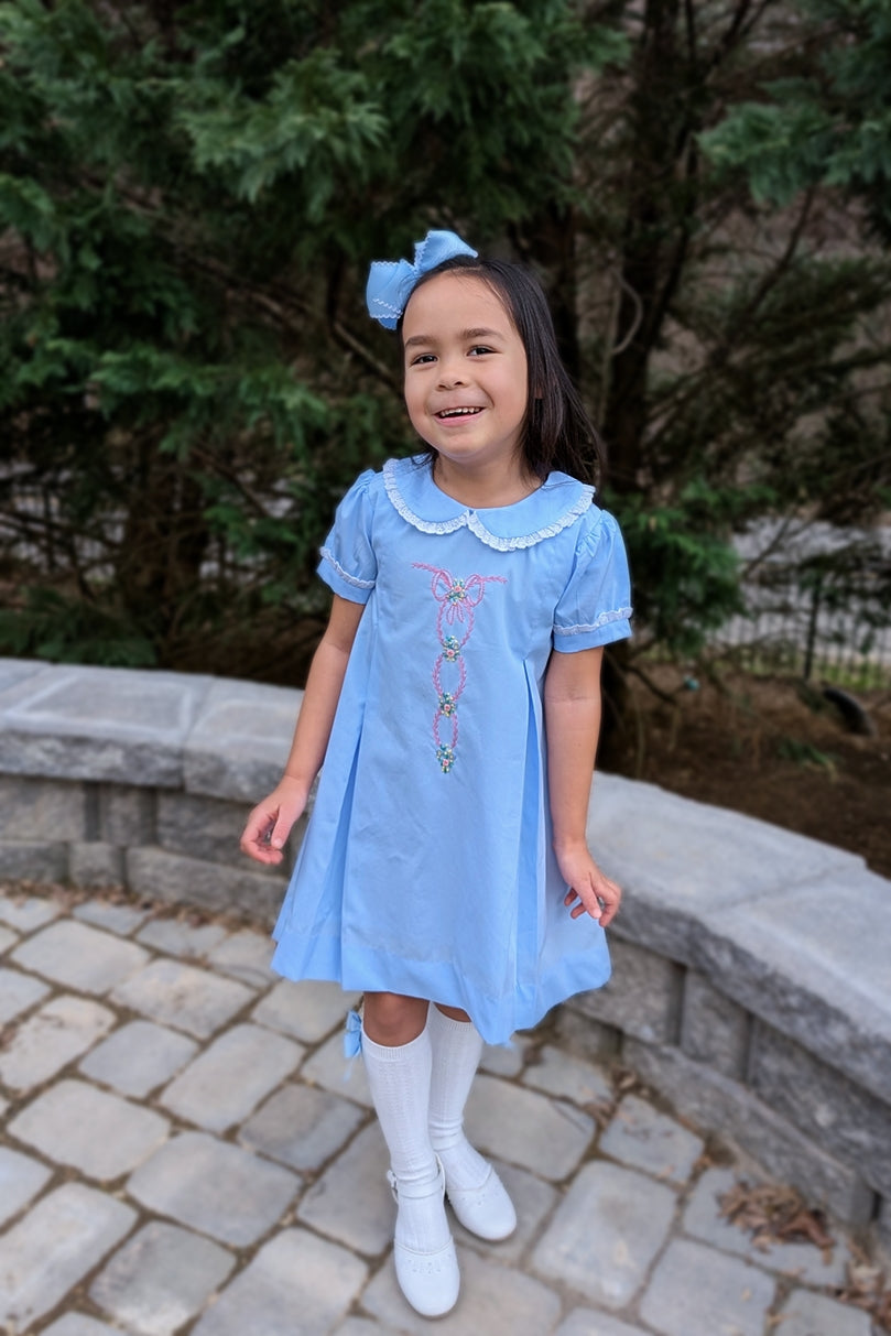 Embroidered Bows & Flowers - Dress