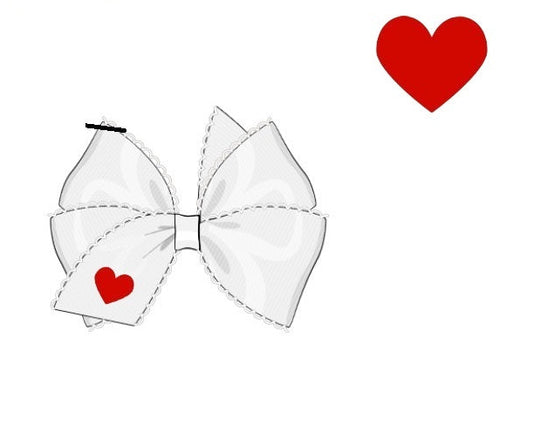 6" Heart Hairbow
