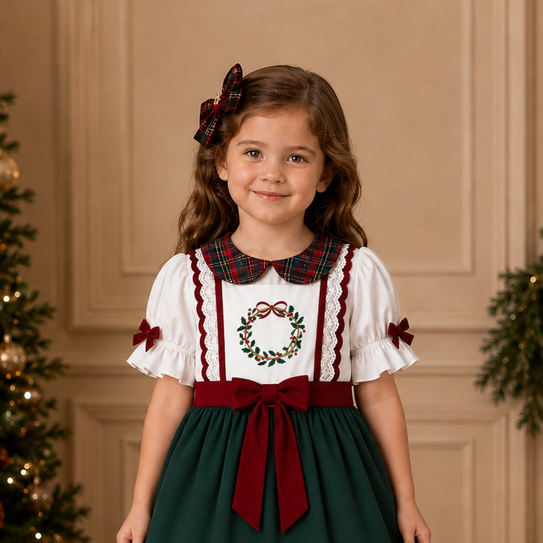 Tartan 2 in 1 Apron Dress (Wreath)