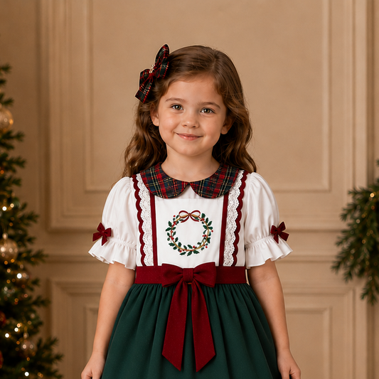 Tartan 2 in 1 Apron Dress (Wreath)