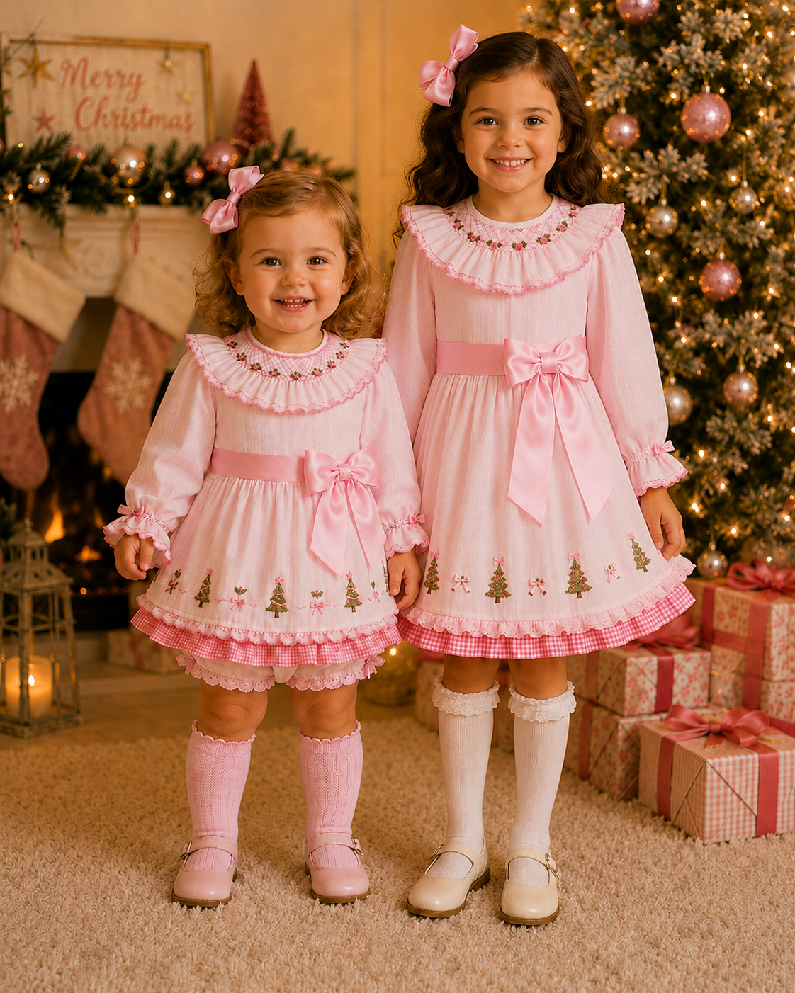 Pink Christmas Rose - Bloomer Set