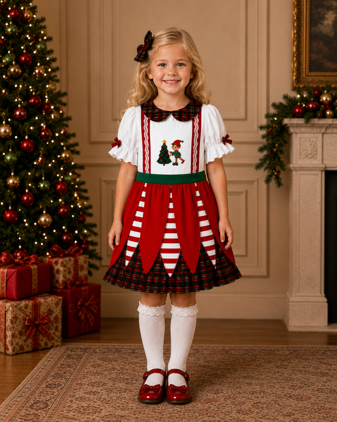 Tartan 2 in 1 Apron Dress (Elf)