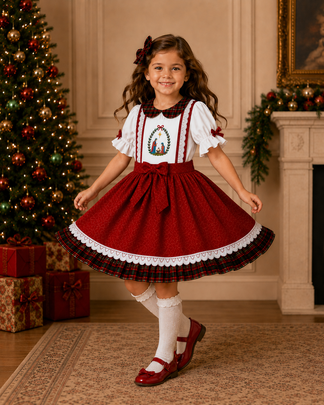 Tartan 2 in 1 Apron Dress (Nativity)