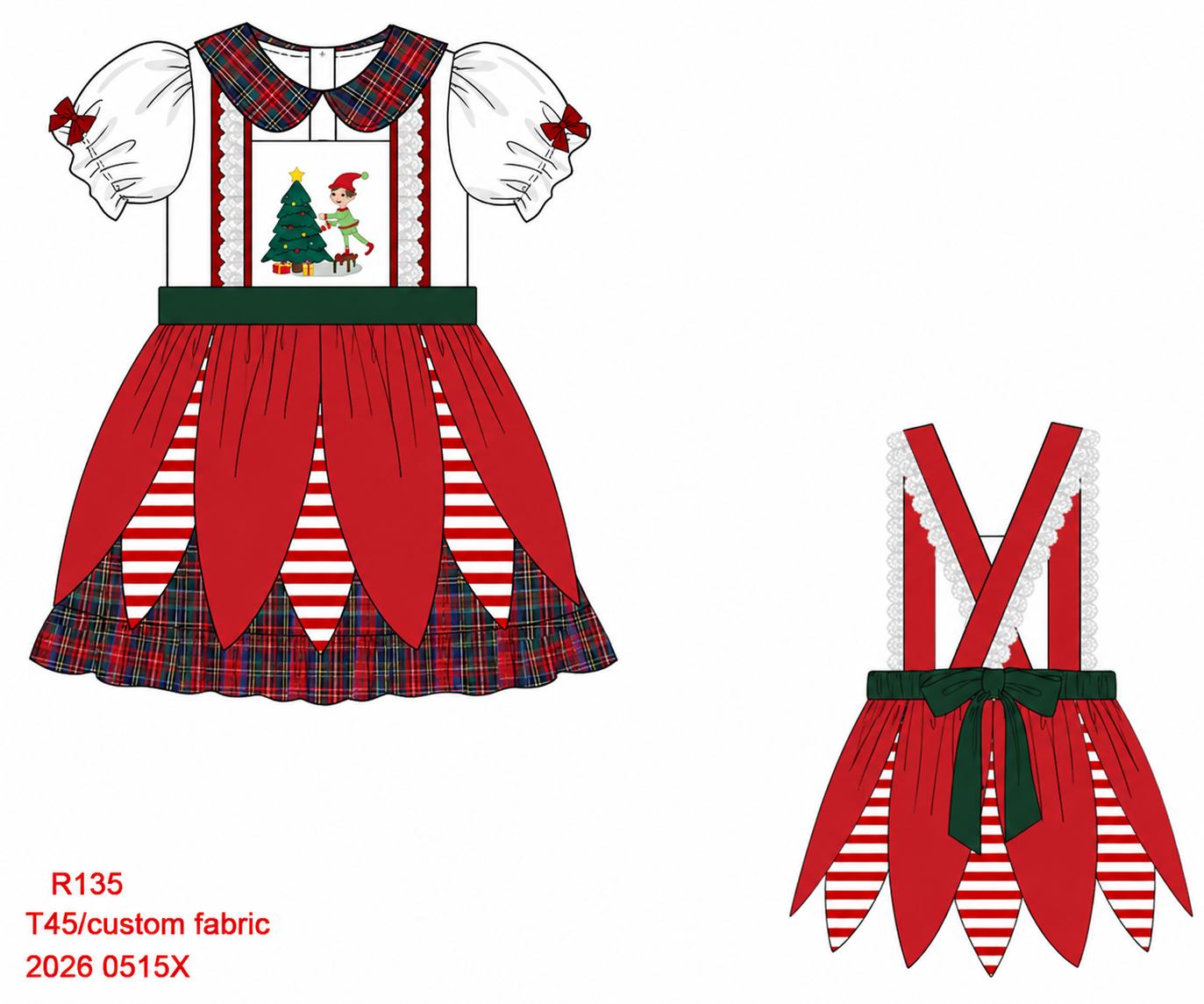 Tartan 2 in 1 Apron Dress (Elf)