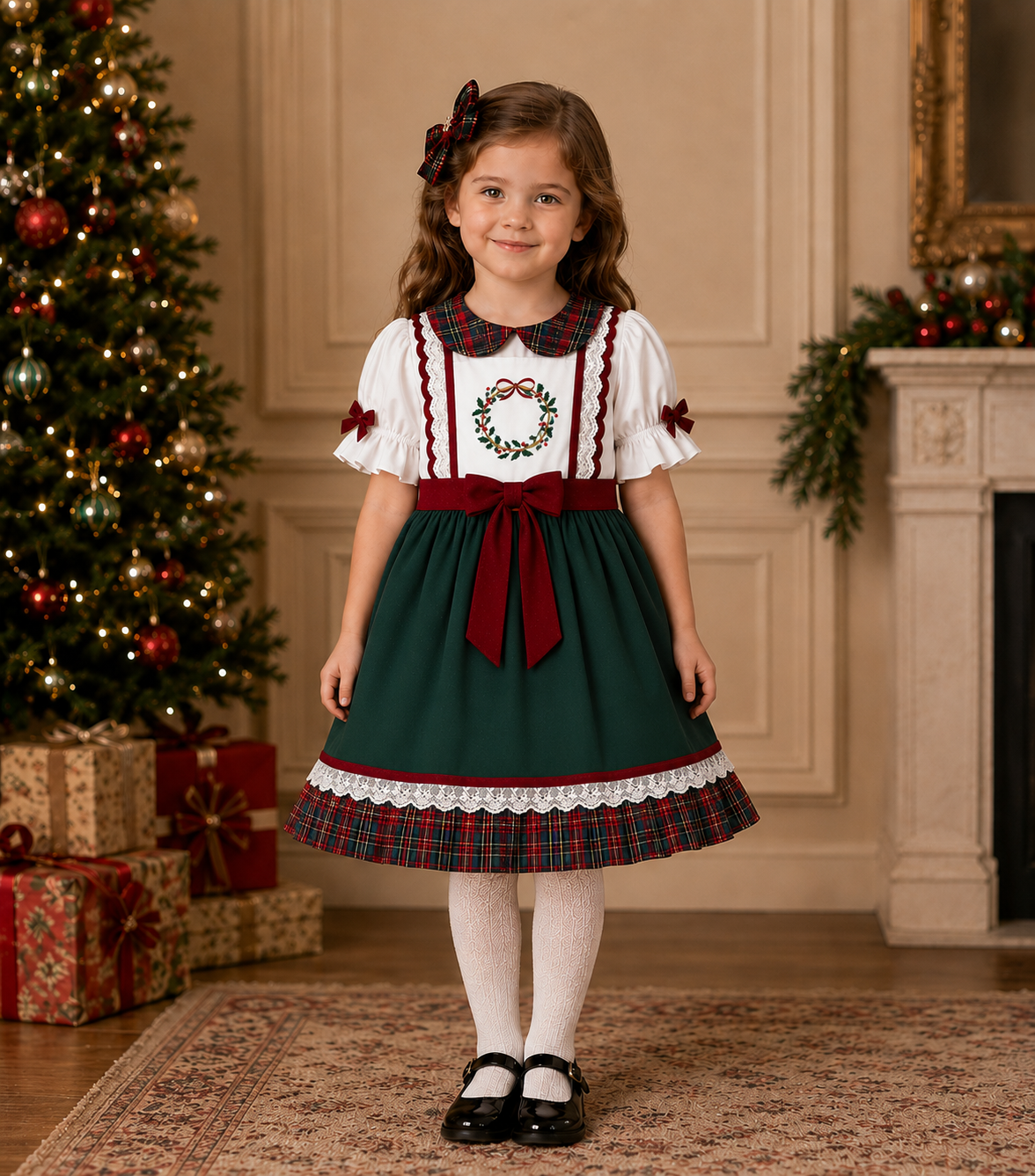 Tartan 2 in 1 Apron Dress (Wreath)