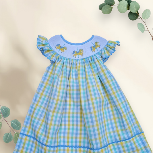 Smocked Carousel Bishop Dress