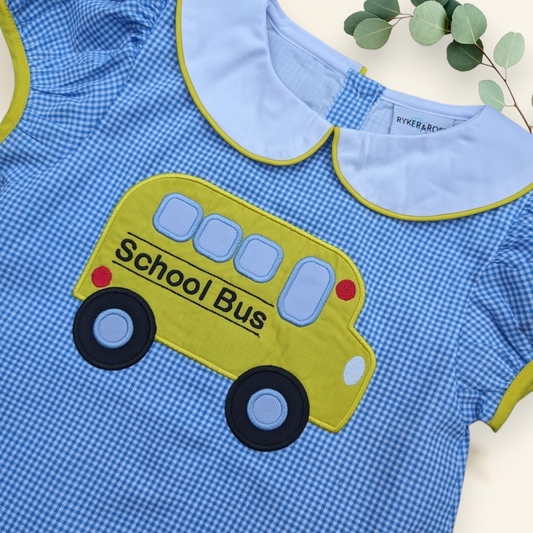 Yellow Bus Applique Dress