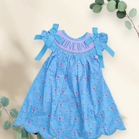 Smocked I Love Dad Dress