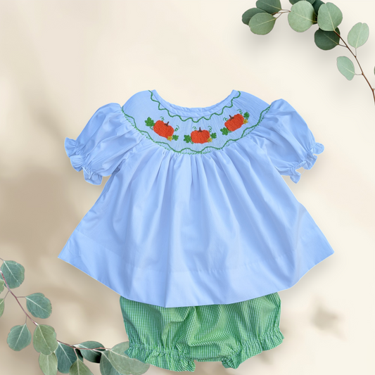 Smocked Pumpkins Bloomer Set