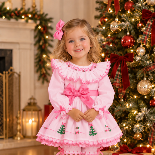 Pink Christmas Rose - Bloomer Set