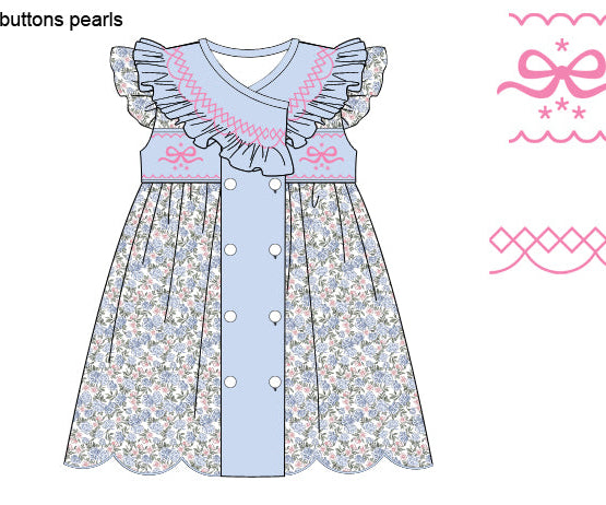 Blue Floral Mom & Me - Dress