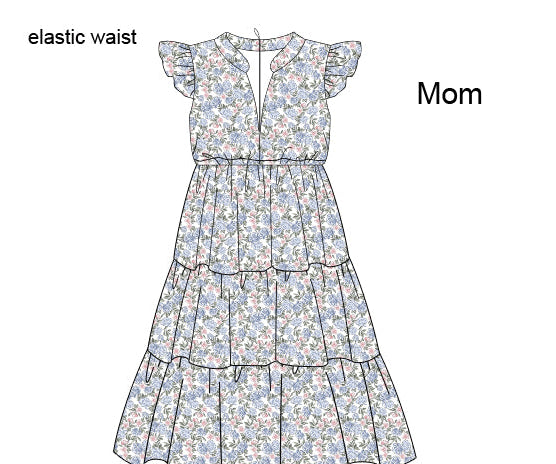 Blue Floral Matching Mama's Dress