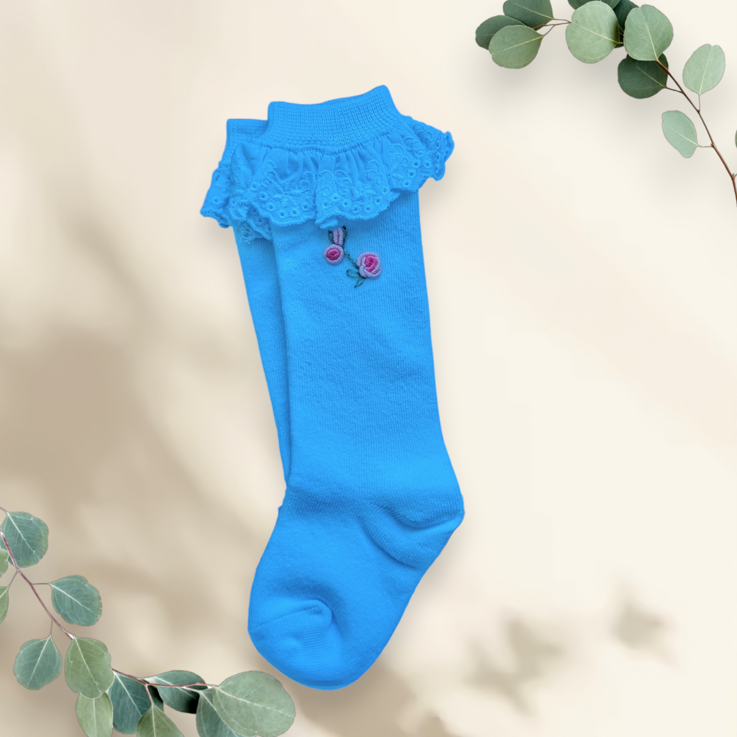 Embroidered Floral Socks