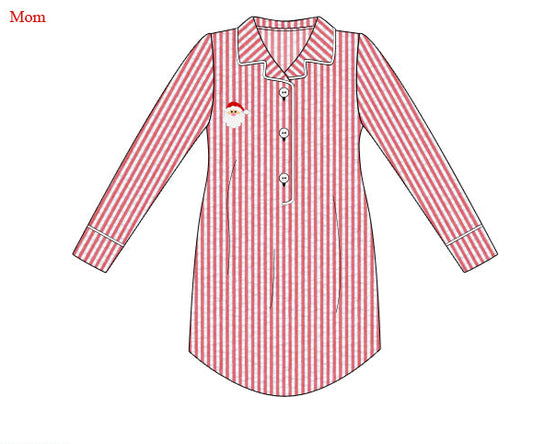 Red/White Stripes Pajama - Mom