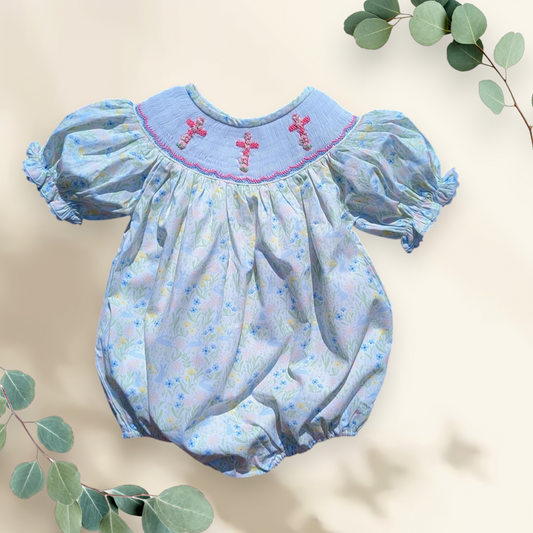 Floral Easter Cross - Bubble